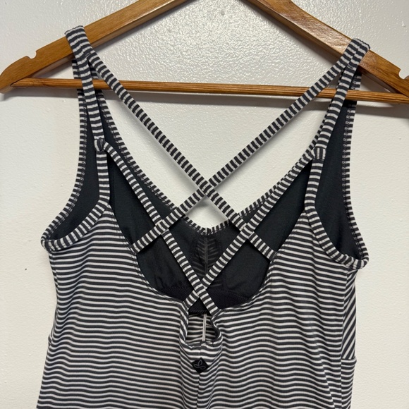 Prana Women's M Gray Pink Striped Dreaming Dress Athleisure Shelf Bra Strappy - Picture 5 of 7